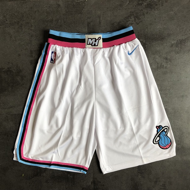 Men NBA Miami Heat White Nike Shorts 0416->new york knicks->NBA Jersey